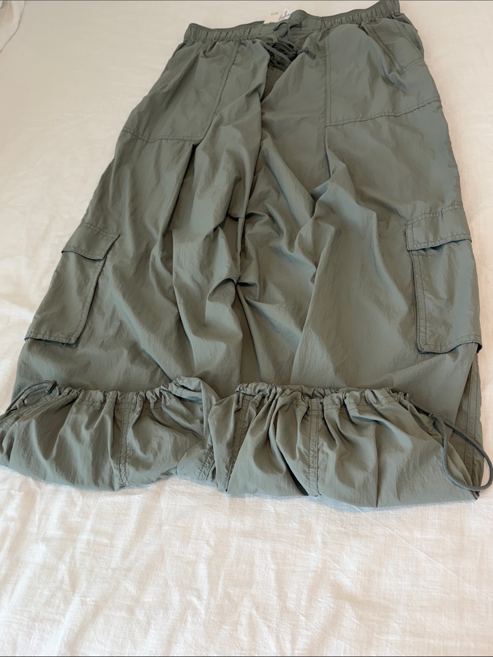 NWT Daily Practice Anthropologie Sage Parachute Cargo Pants Utility Wide Leg - Picture 12 of 13